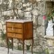 Charming small chest of drawers in precious wood marquetry.