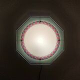 Applique murale plafonnier en verre vintage années 80