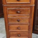 Old Chiffonier Bedside Table White Marble Top