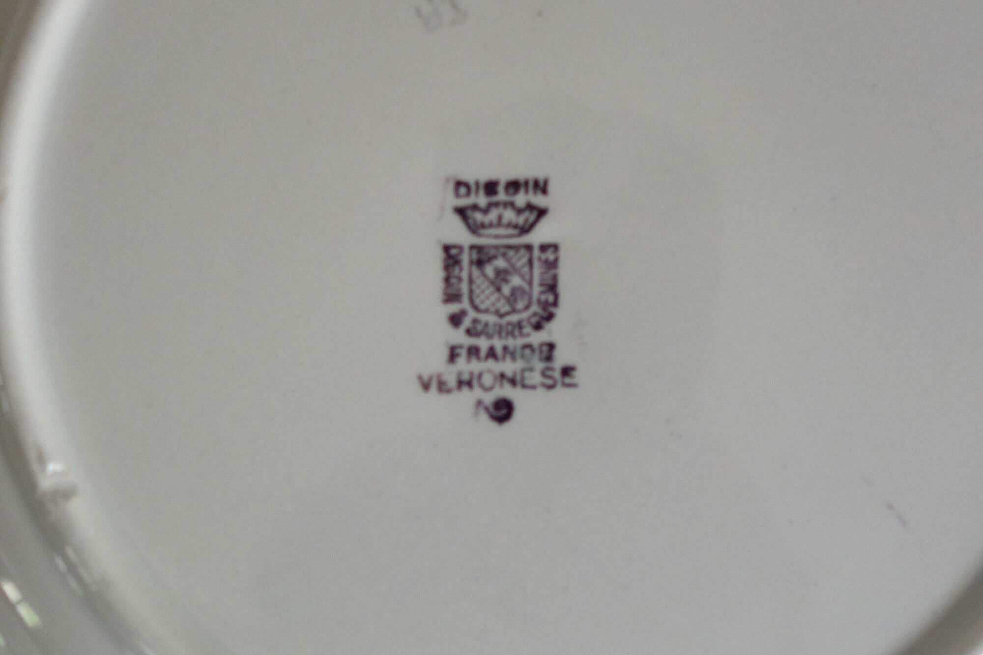 Set of 6 dessert plates Digoin model Veronese, 50s