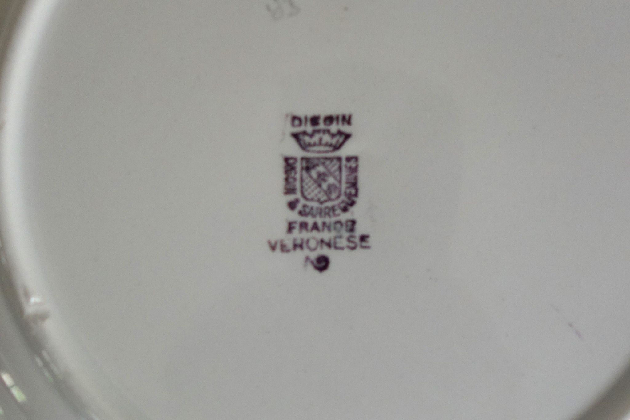 Lot de 6 assiettes à dessert Digoin modèle Veronese, années 50