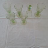 Verres à pied relief vert (lot de 6)