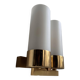 Vintage double wall lamp, brass and opaline, Leuchten Neuhaus Germany 1960