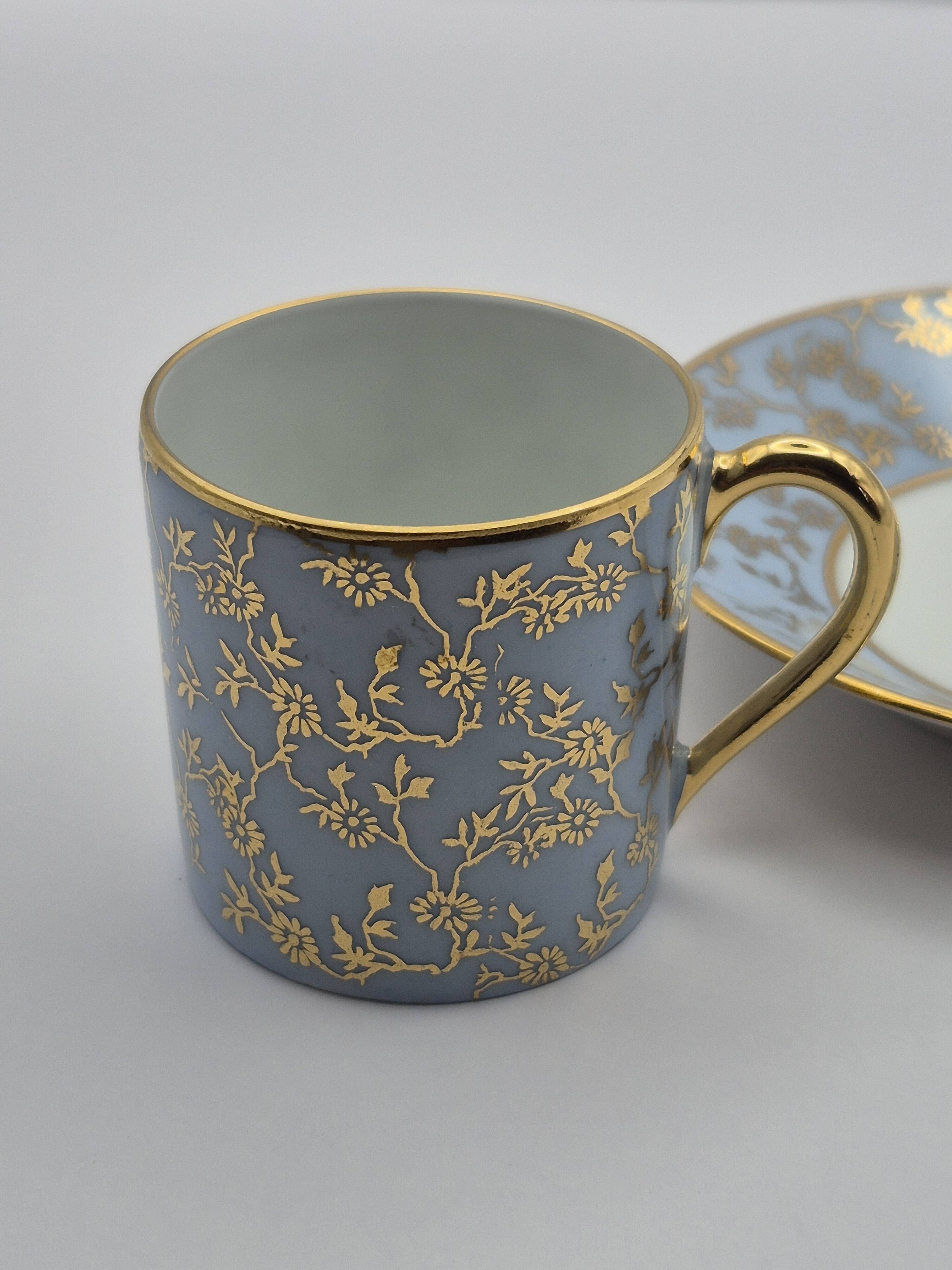 Set of 6 multicoloured moka cups in Limoges fine porcelain.