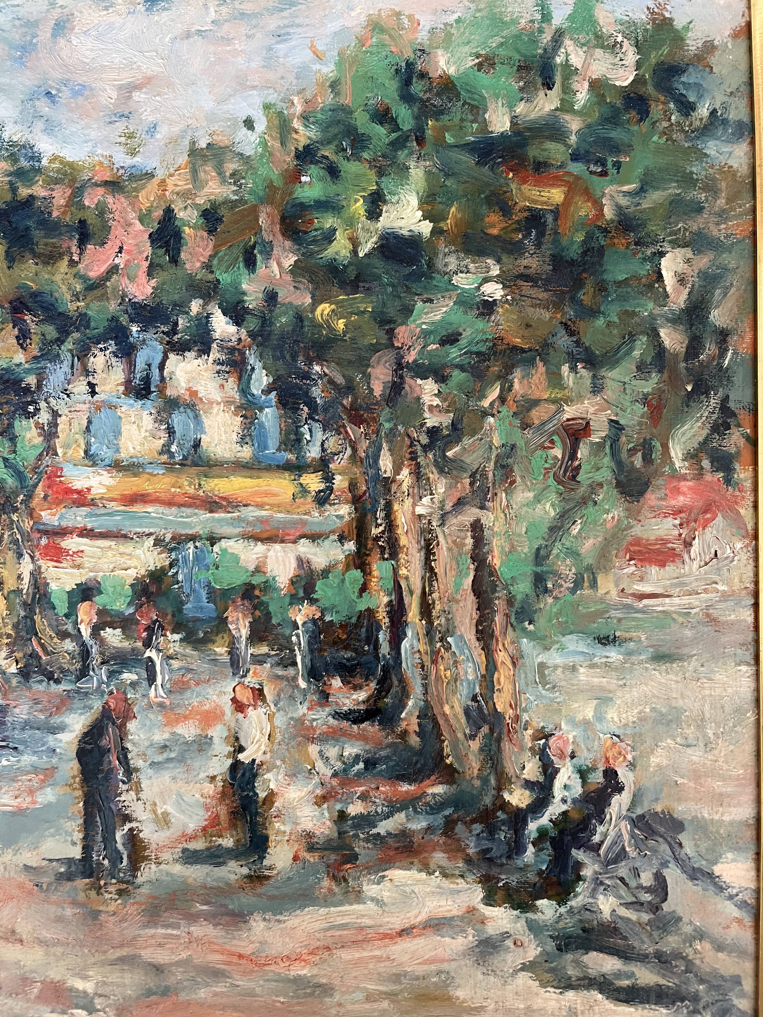 Le Lavandou, oil on panel signed Faraoni