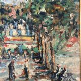 Le Lavandou, oil on panel signed Faraoni