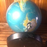 Old world map globe terrestrial grange batelière paris vintage #a356
