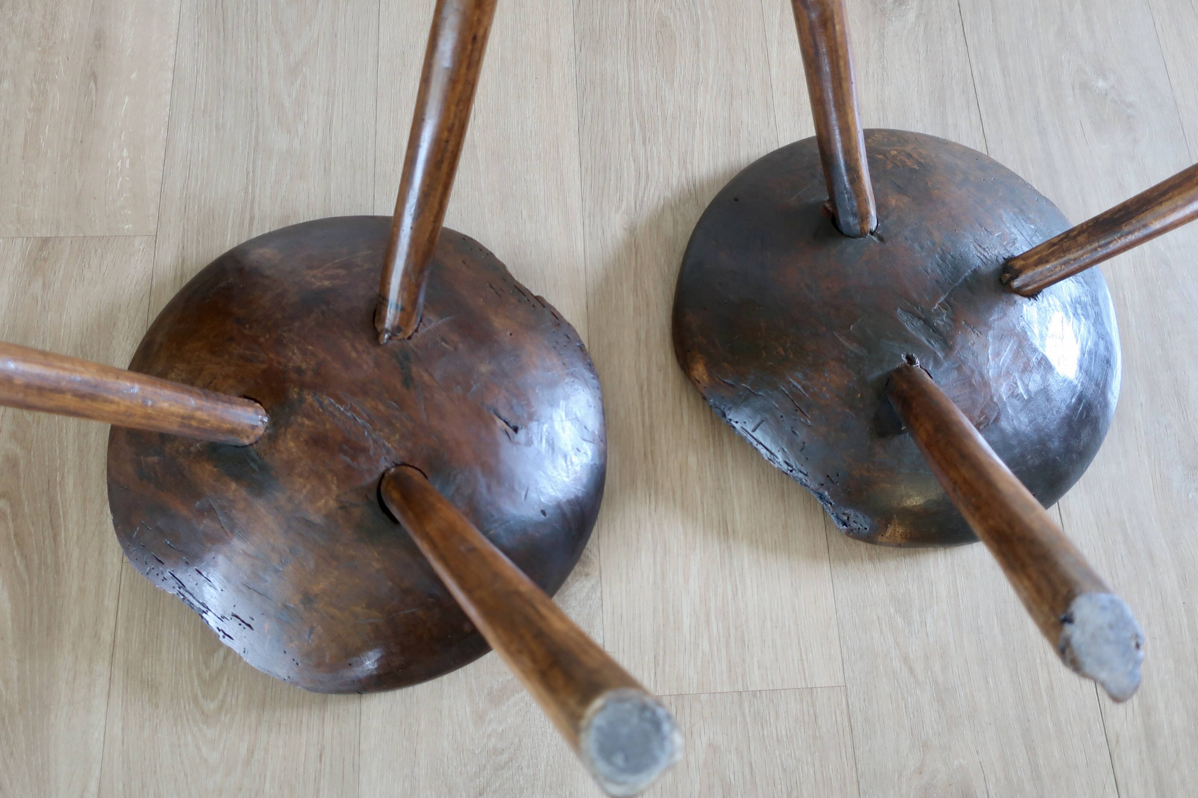 2 Tabourets Tripodes de Berger, de Vacher, Début du XXème siècle