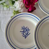 Set of 6 old flat plates Gien