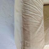 Leather armchair and cream-coloured foam, France , circa 1970