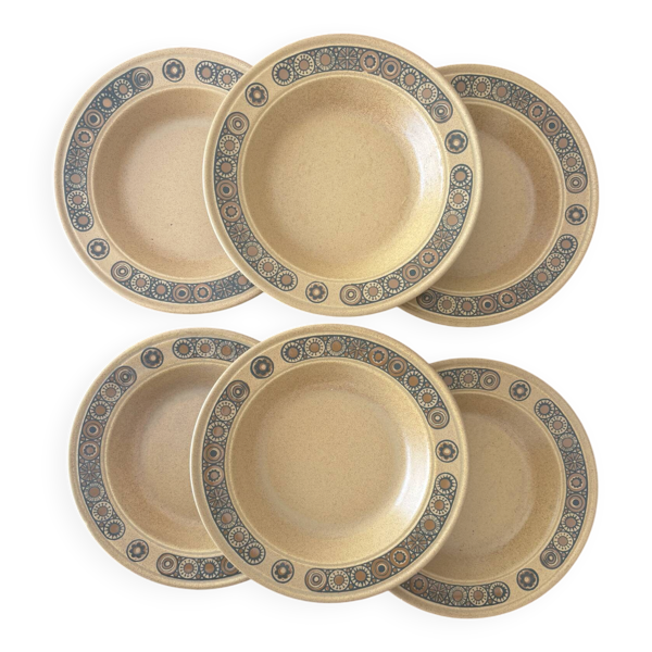 6 assiettes creuses Kiln Craft Bacchus   Grès anglais Staffordshire
