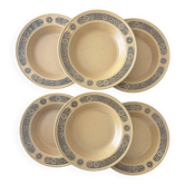 6 assiettes creuses Kiln Craft Bacchus | Grès anglais Staffordshire