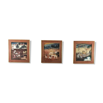 Set of 3 Thai paintings, Rattanakosin, nineteenth century