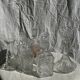 Large glass carafe with ribbed stopper H25