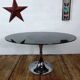 Table vintage tulipe, chrome et verre Gastone Rinaldi