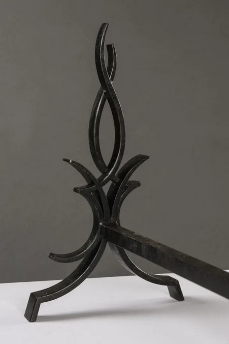 Pair of vintage wrought iron chenets
