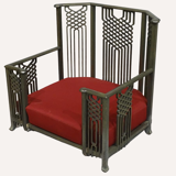Italian large "chinoiserie" lounge chair by Giorgetti, 1970s-1980s