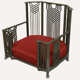 Chaise longue italienne « chinoiserie » de giorgetti, années 1970-1980