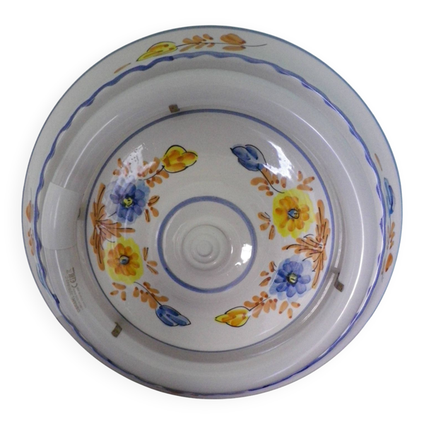 Plafonnier rond en céramique peint main