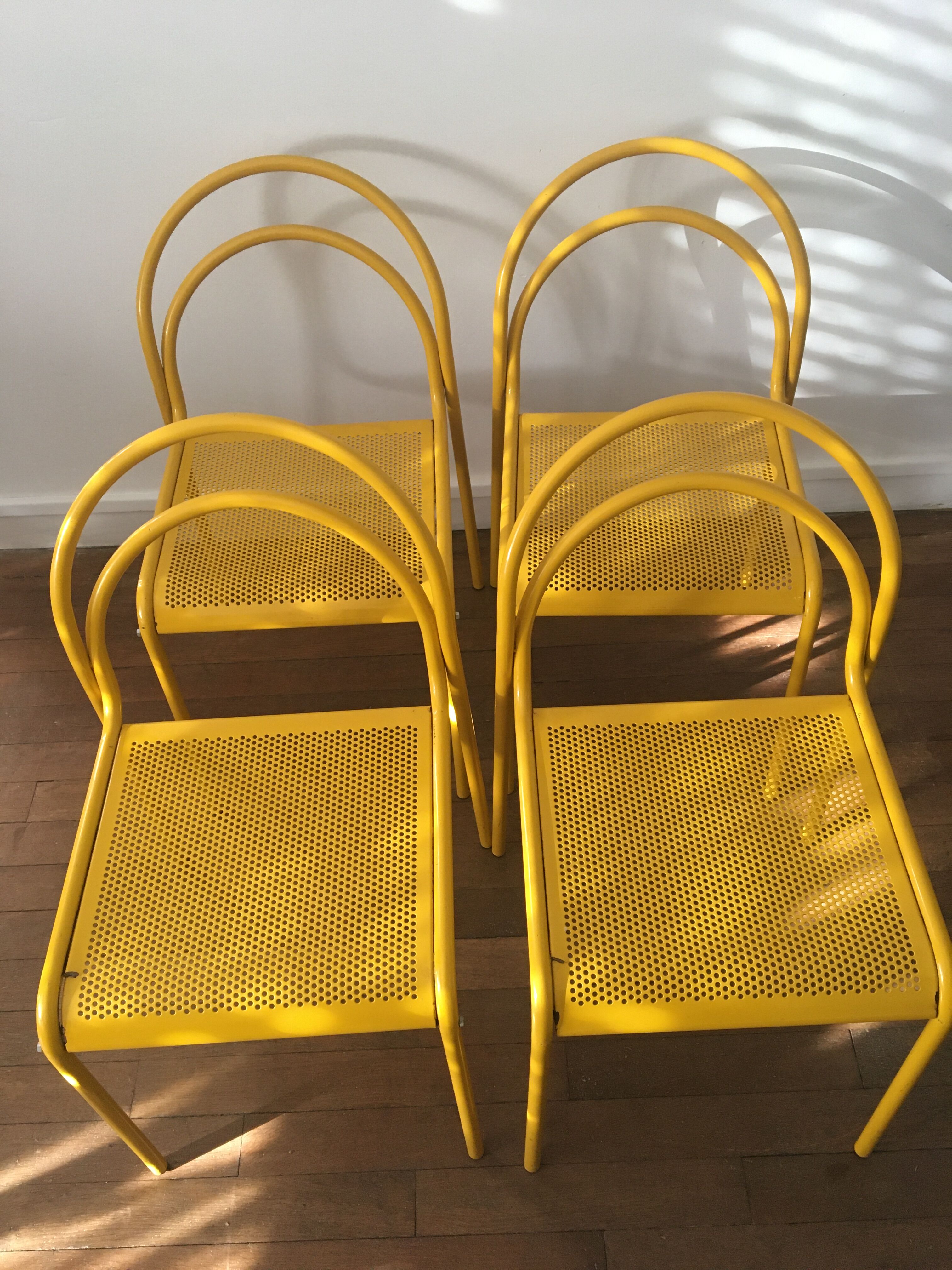 4 vintage metal chairs 1980