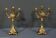Pair of candelabra in gilded spelter and onyx – 1940
