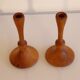 Pair of vintage teak candle holders 1960
