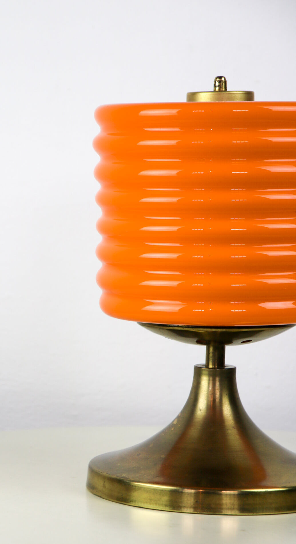 Mid-century orange glass table lamp