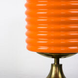 Mid-century orange glass table lamp