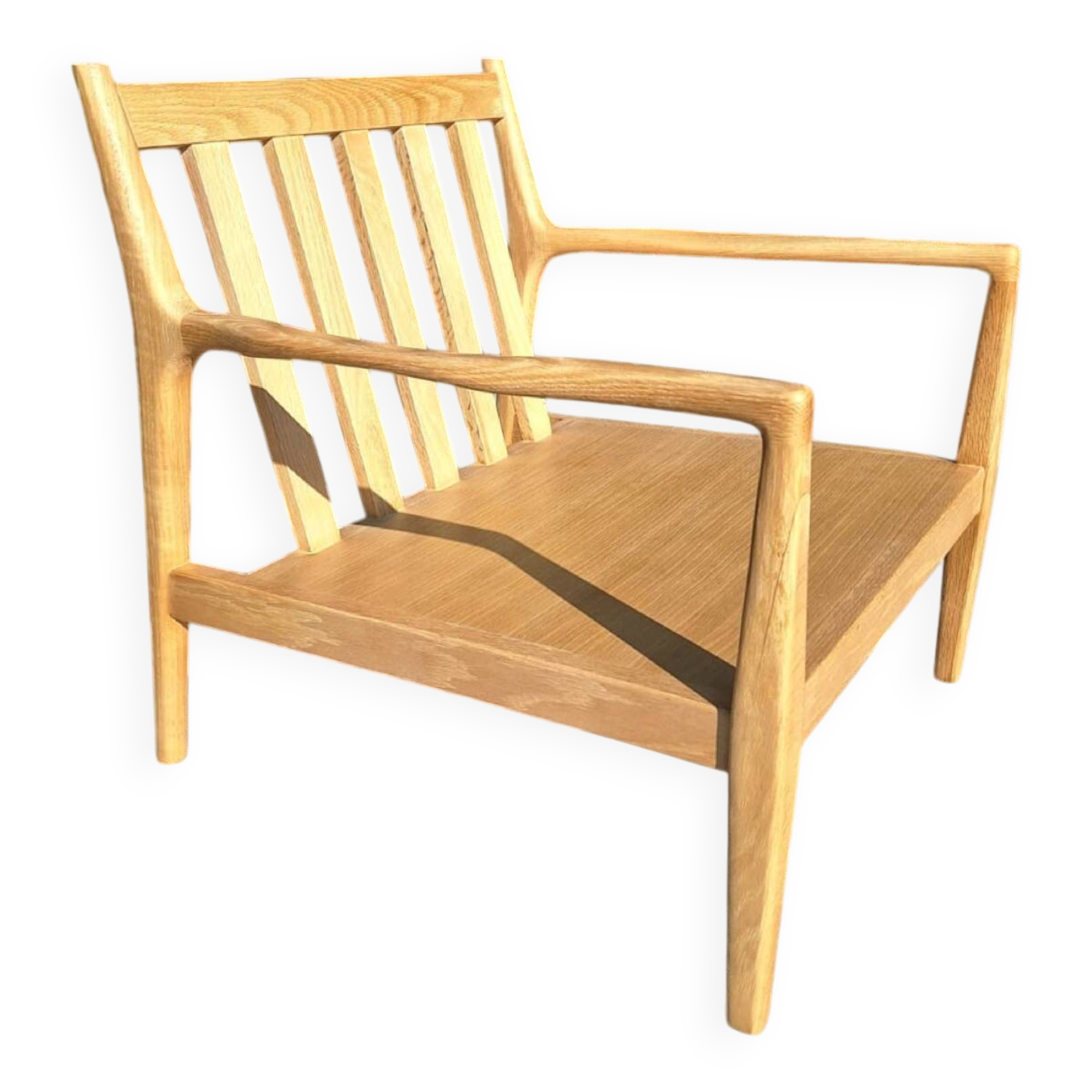 AMPM fauteuil Dilma chêne naturel neuf, meuble design scandinave