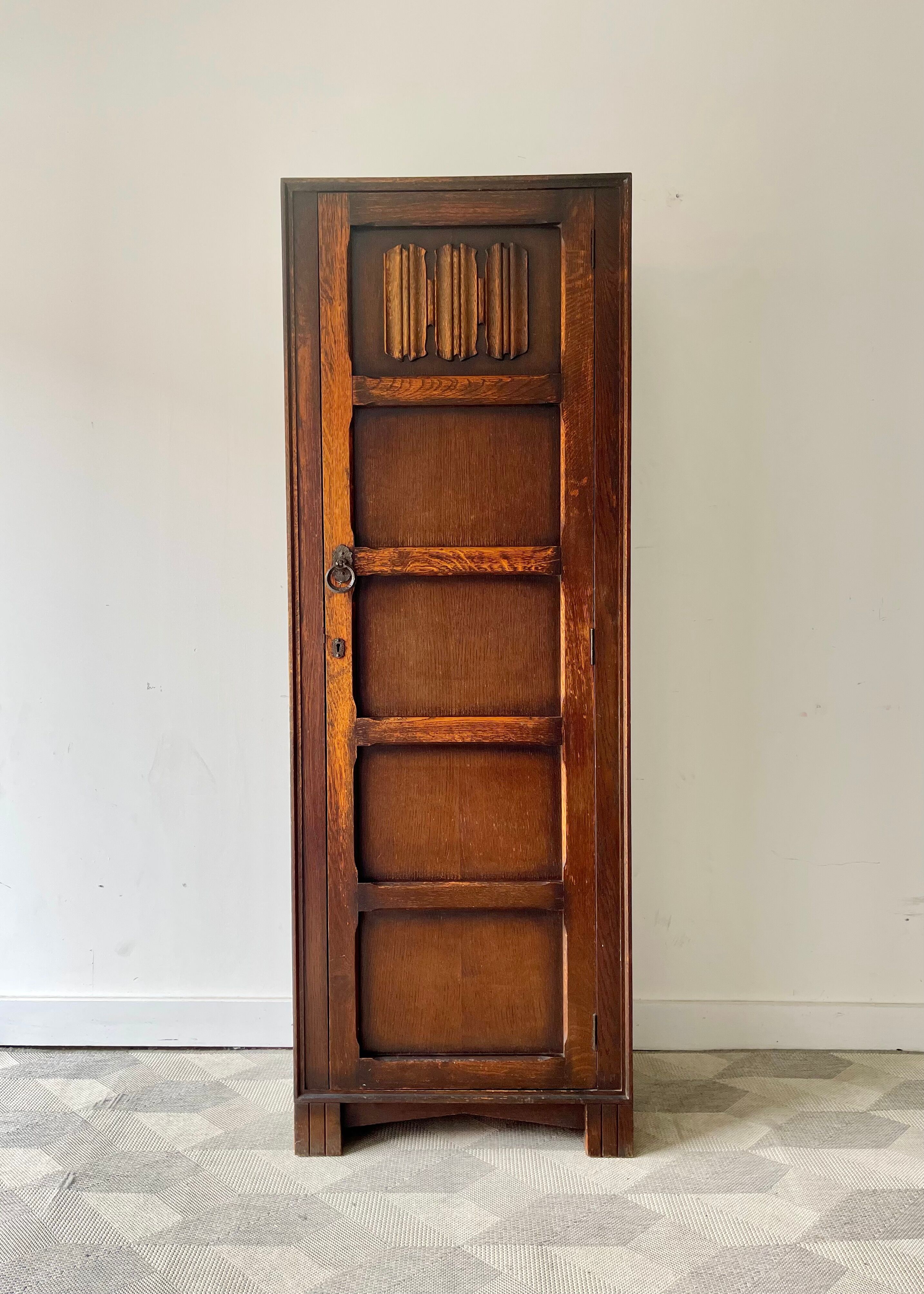 Vintage single art deco wardrobe