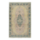 Vintage Handmade Turkish Area Rug with Medallion Design