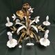 Vintage flower chandelier by maison masca 1950, hollywood regency design pendant light