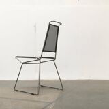 Postmodern vintage metal side chair by Rolf Rahmlow, 1980s