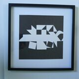 Tableau Vintage Art Optique - Victor Vasarely - Frame 40x40cm