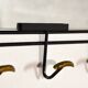 Black and gold brass wall-mounted coat rack / hat rack, 1950s