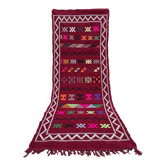 Bohemian hallway rug in handwoven Moroccan velvet