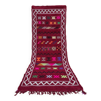 Bohemian hallway rug in handwoven Moroccan velvet