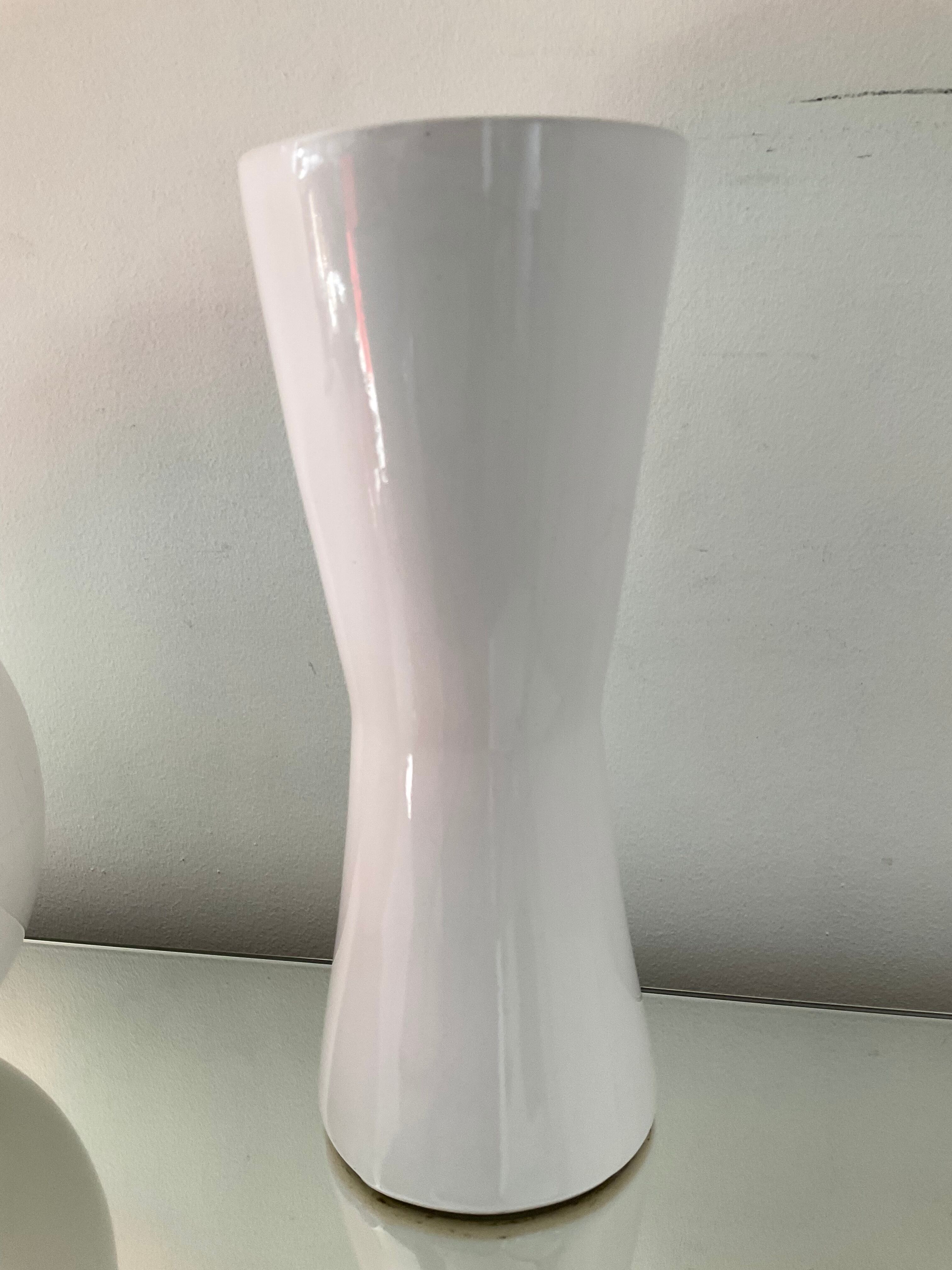 Trio of vintage ceramic vases white 60s-70s