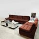 Canapé modulable vintage en velours rembourré « Sunset brown »