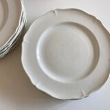 Set 10 plates with godrons in English iron earth 1950