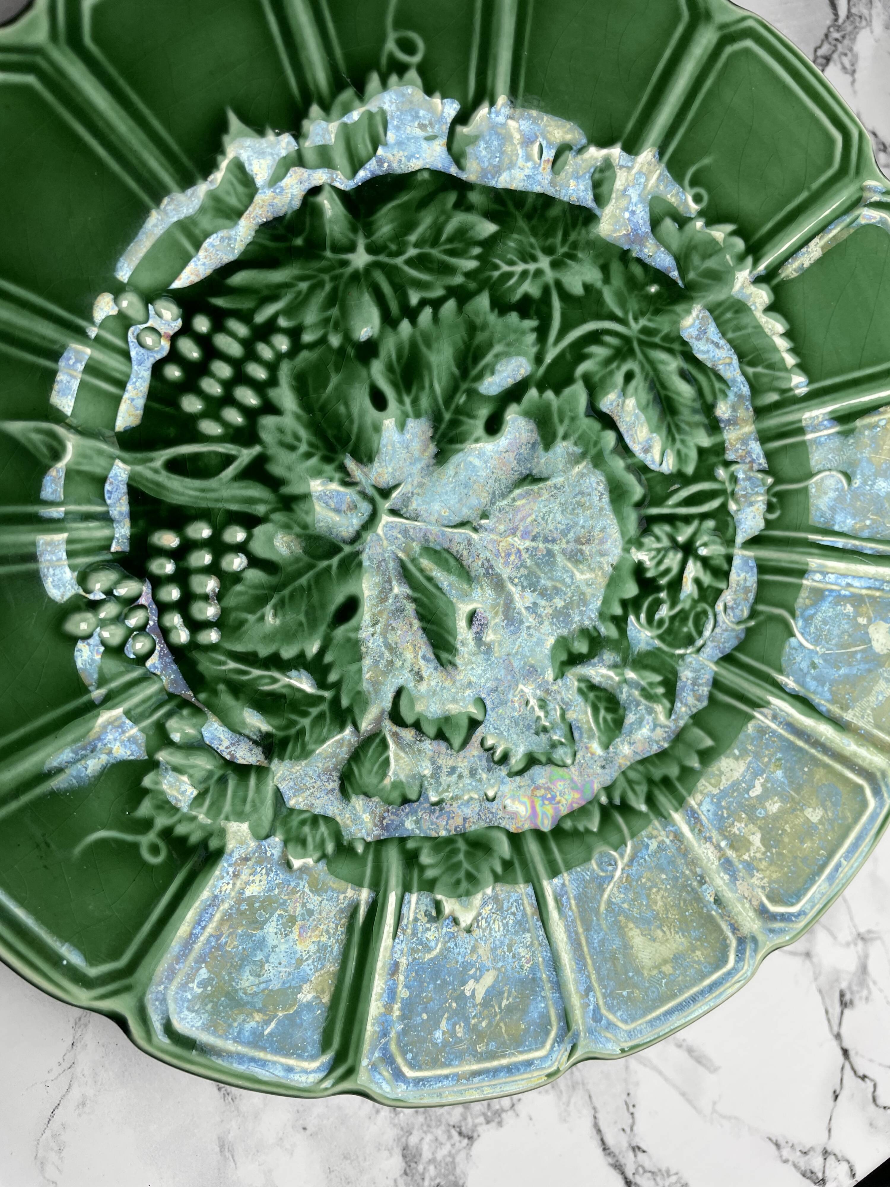 Sarreguemines grape barbotine dessert plates