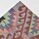 6x9 Green & Salmon Geometric Kilim Rug, 177x266Cm