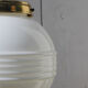 White and brass opaline globe suspension