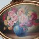 Oil on flower bouquet panel by Mascarey