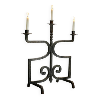 Very large wrought iron candle holder