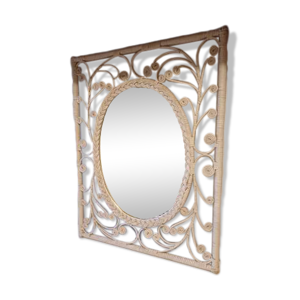 Miroir vintage en rotin - osier