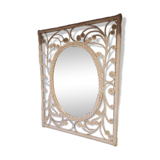 Vintage mirror in rattan and wicker