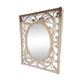 Miroir vintage en rotin et osier