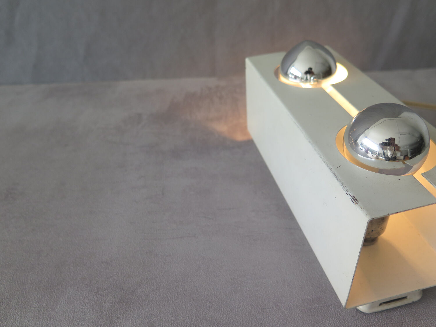 White metal wall lamp, 1970s