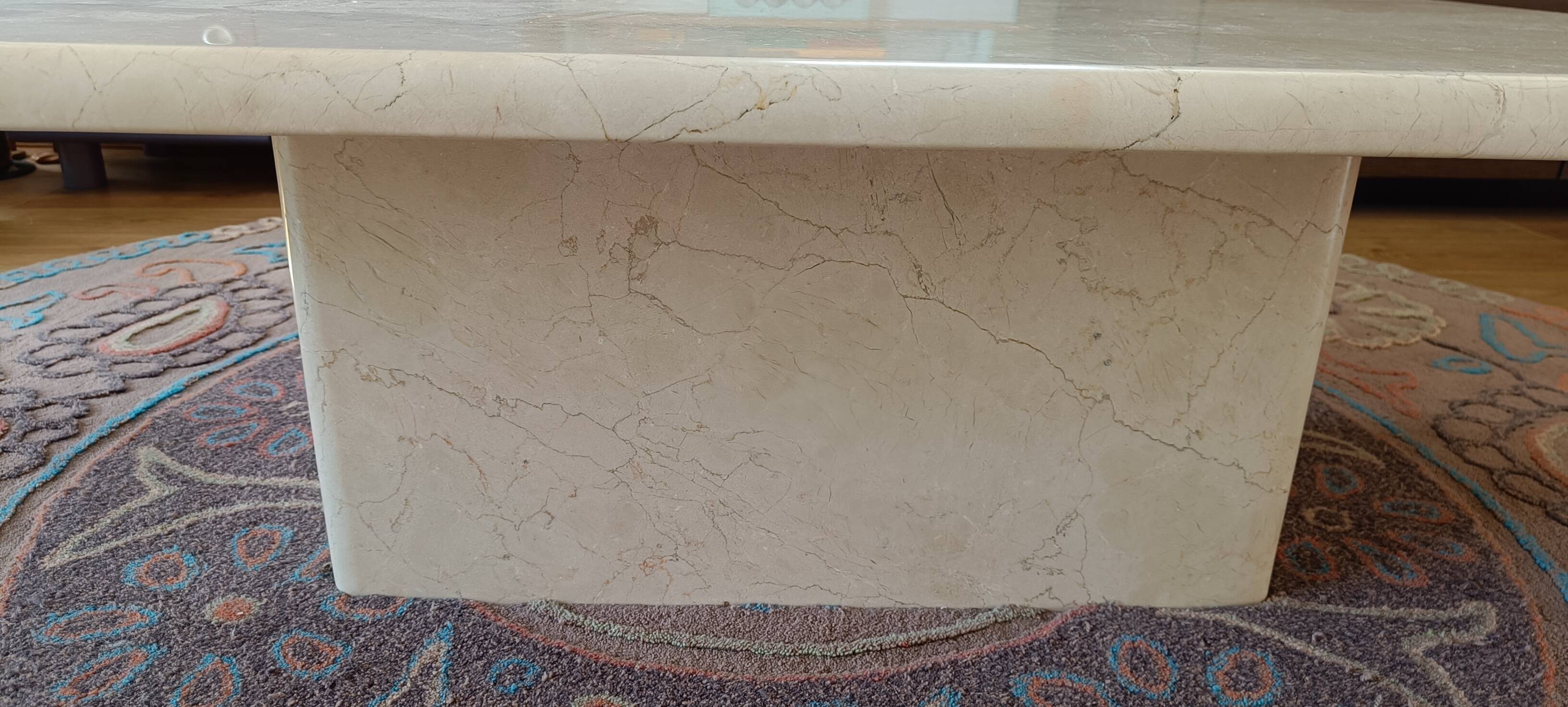 Travertine coffee table
